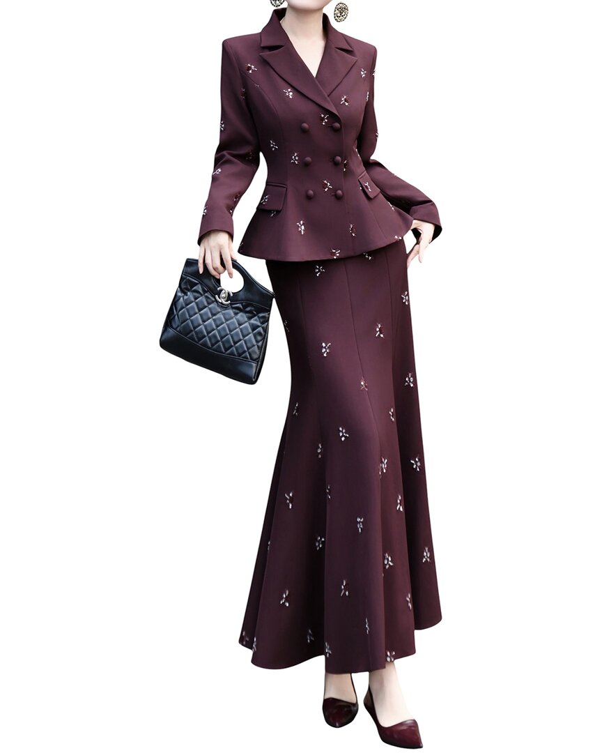 Brc By Burryco 2pc Blazer & Skirt Set In Animal Print