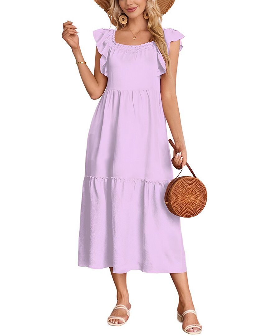 Dilireba Midi Dress In Light Purple