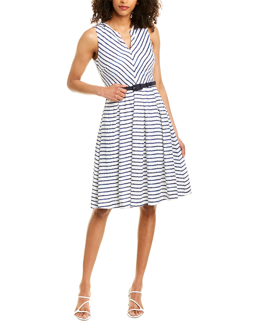 Image of KARL LAGERFELD Linen-Blend A-Line Dress