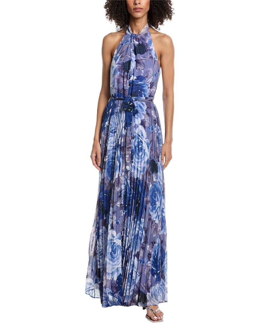 Julia Jordan Pleated Chiffon Maxi Dress In Purple