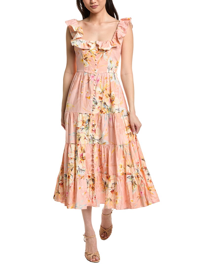 Yumi Kim Madison Linen-blend Midi Dress In Multi
