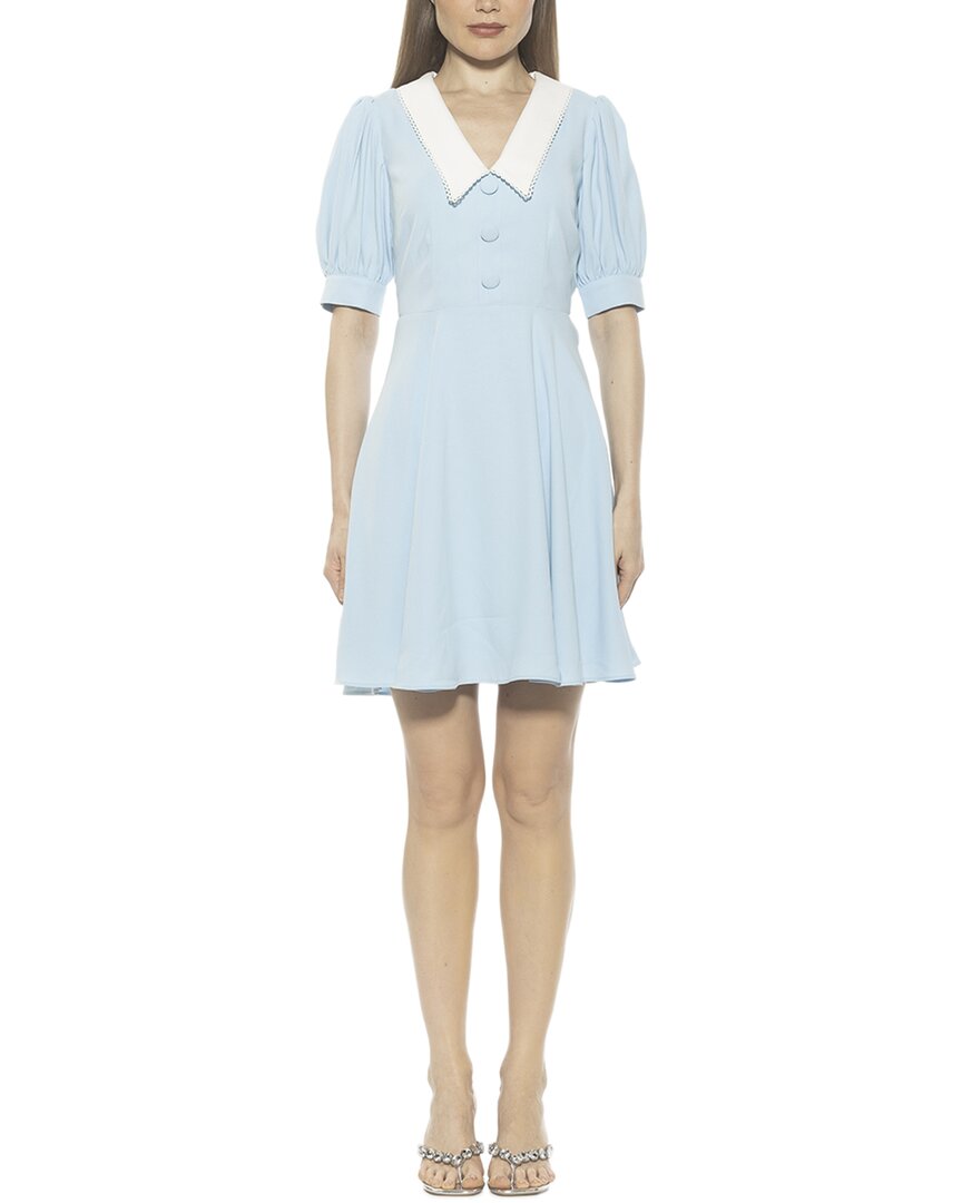 Alexia Admor Carys Puff Sleeve Fit & Flare Dress In Blue