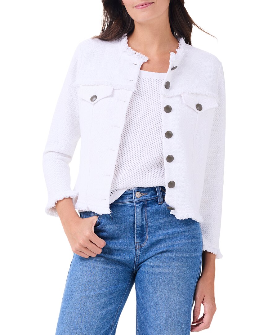 Nic + Zoe Womens Lightweight Fringed Utility Jacket