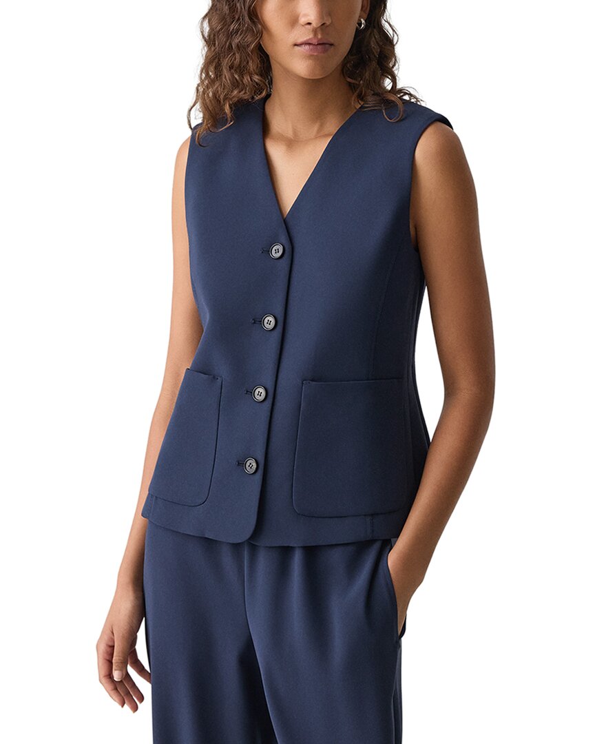 Theory Zig Zag Stitch Vest In Blue