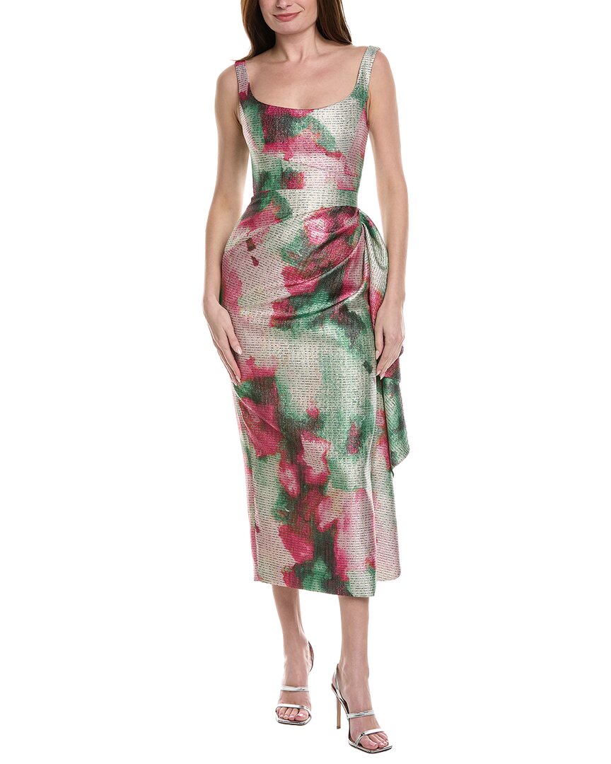 Lela Rose Scoop Neck Florence Sheath Dress In Multi