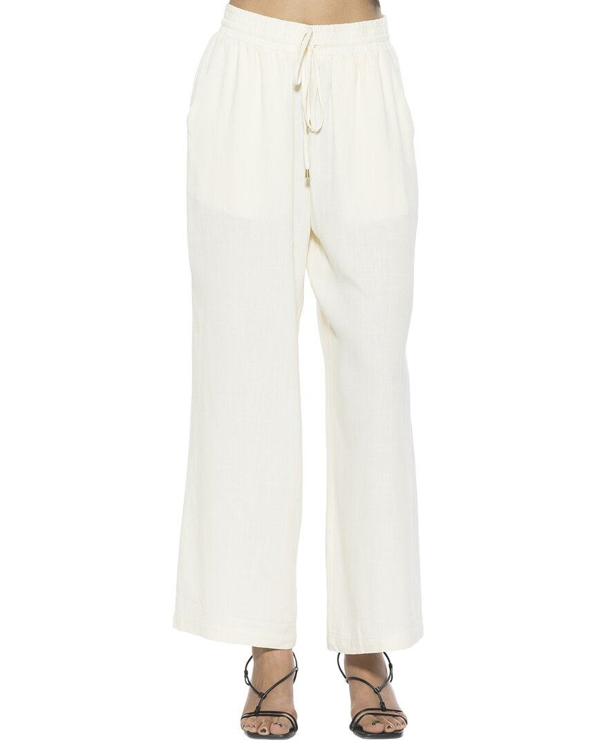 Alexia Admor Xila Linen-blend Wide Leg Pant In White