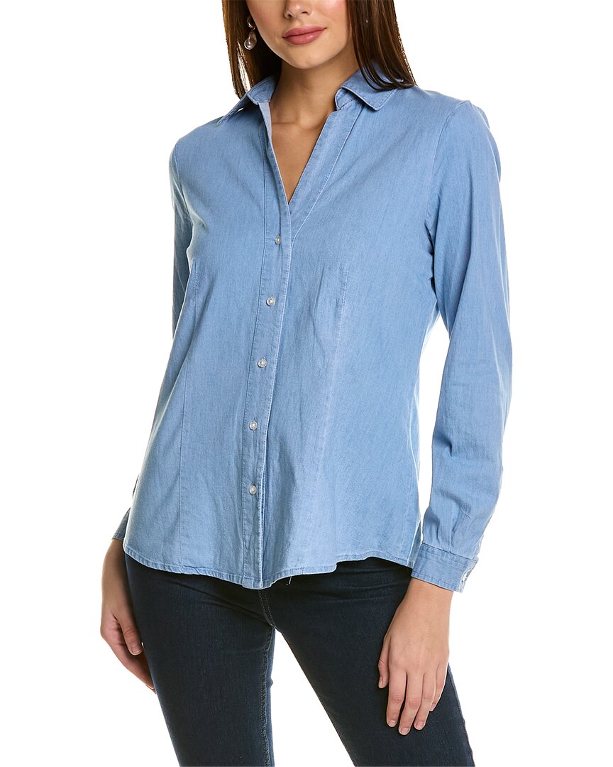Jones New York Easy Denim Button-up Shirt In Blue