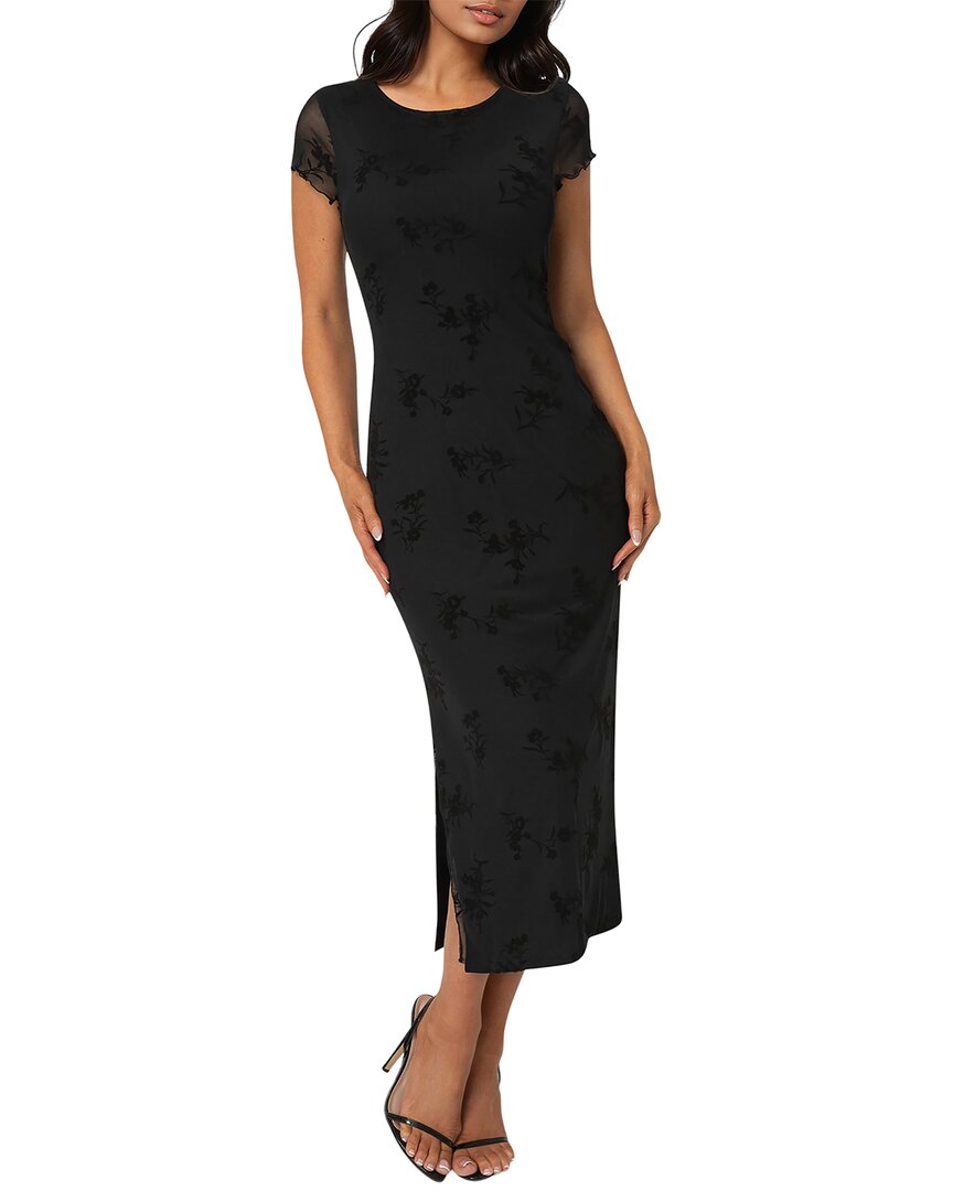 Bebe Flocking Mesh T-shirt Maxi Dress In Multi