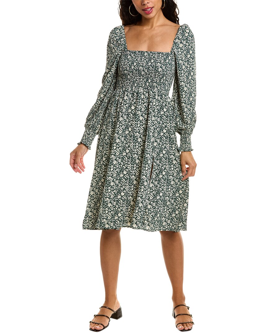 Opt O.p.t. Classic Smocked Midi Dress In Green | ModeSens