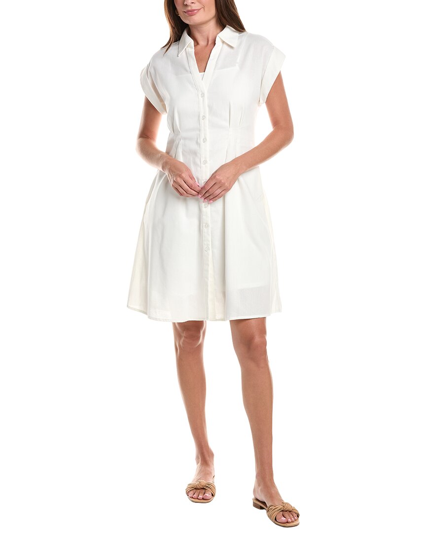Julia Jordan Pleated Linen-blend Mini Dress