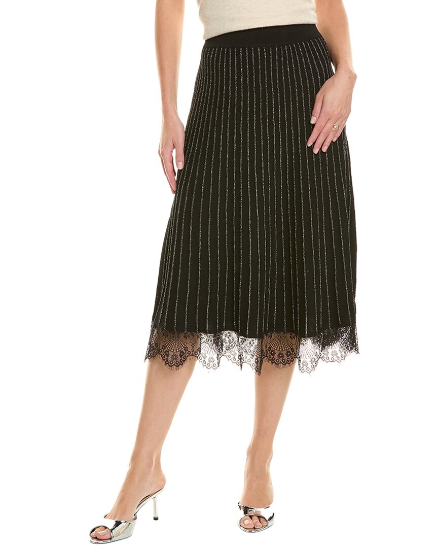 Nanette Lepore Nanette  Rib Knit Skirt In Black