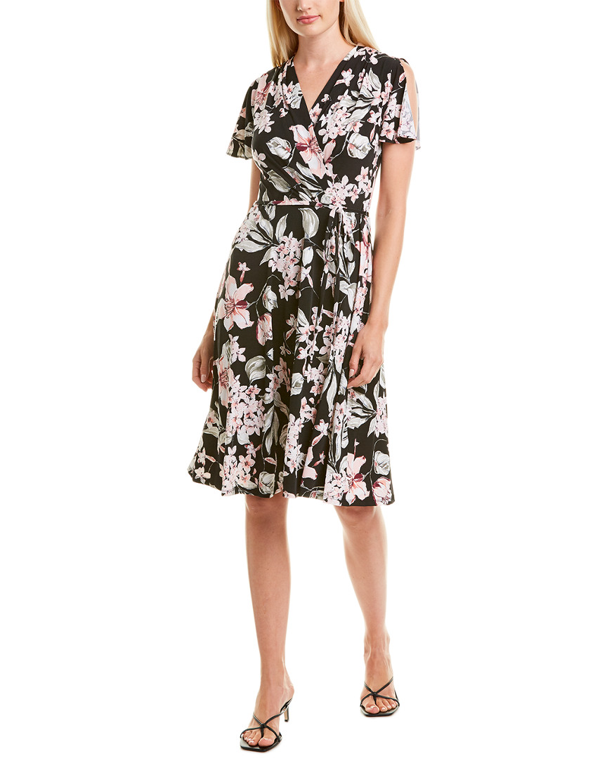 Image of Sandra Darren Pleated Crossover Midi Dress