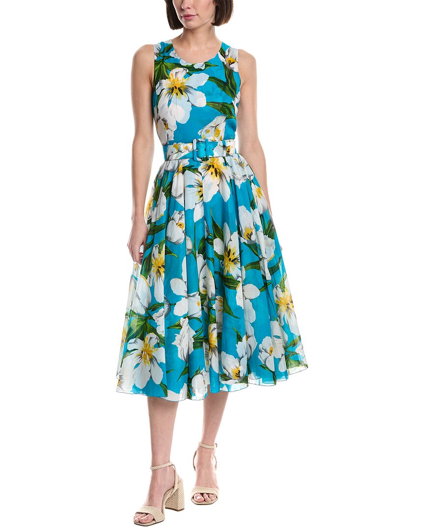 Samantha Sung Aster Midi Dress In Aqua