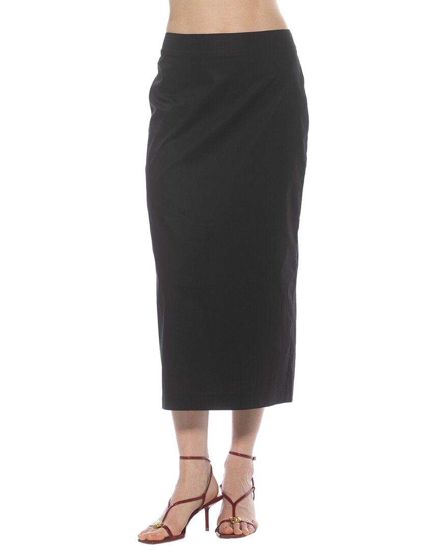 Alexia Admor Ginni Stretch Cotton Midi Skirt In Black