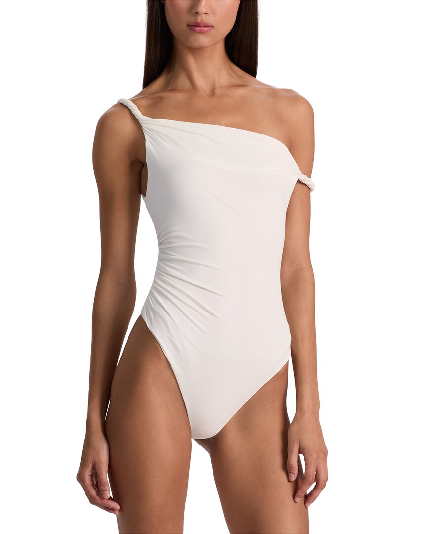 Alice And Olivia Alice + Olivia Bianca Twist Off Shoulder Bodysuit In A127-off White