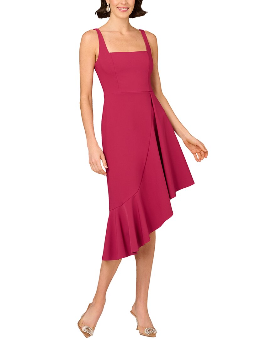 Aidan Mattox Solid Midi Dress In Pink