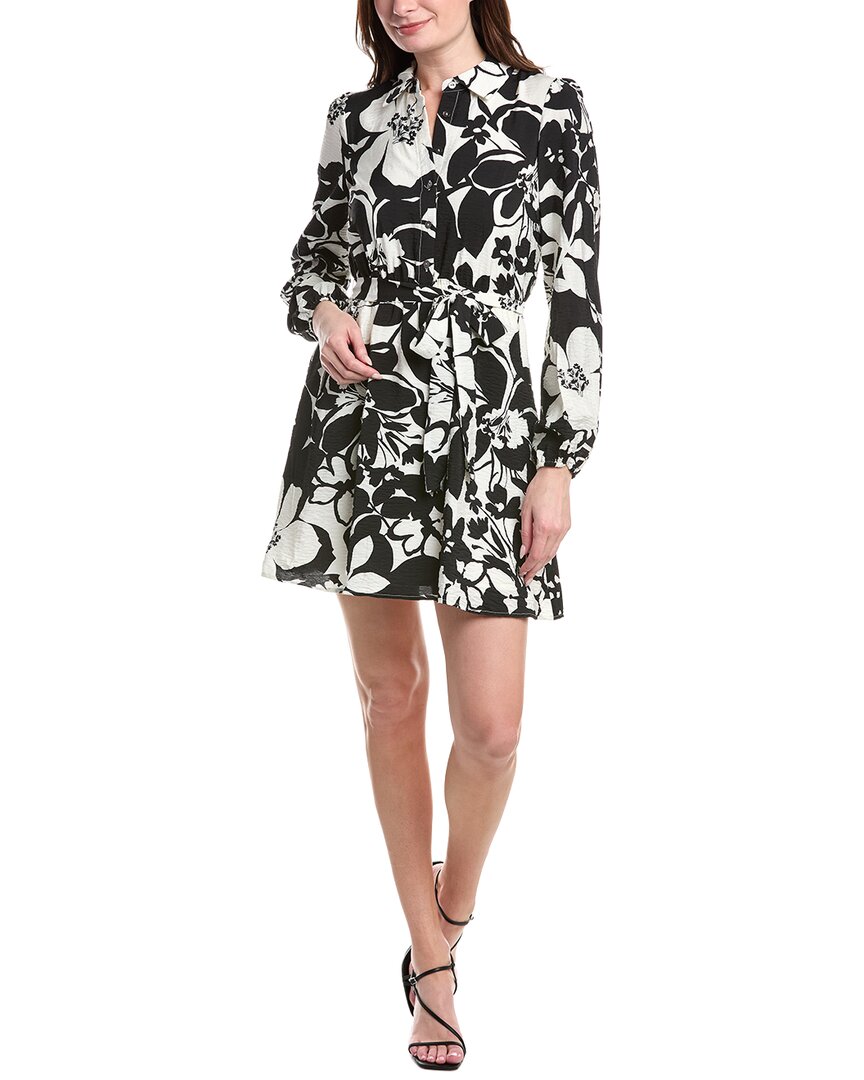 Sam Edelman Floral Shirt Dress In Black
