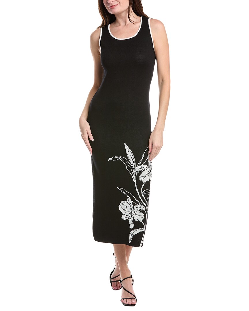 Sam Edelman Knit Floral Maxi Dress In Black