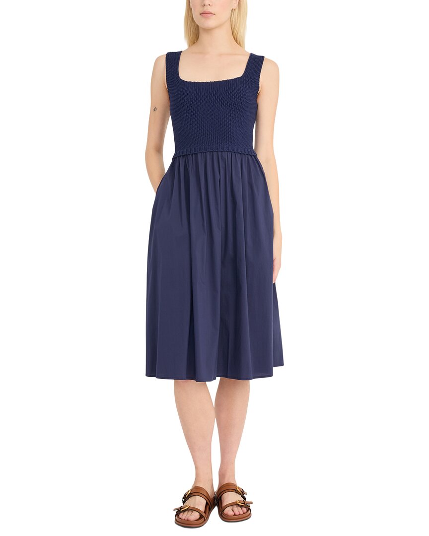 Luxely Midi Sweater Dress In Blue