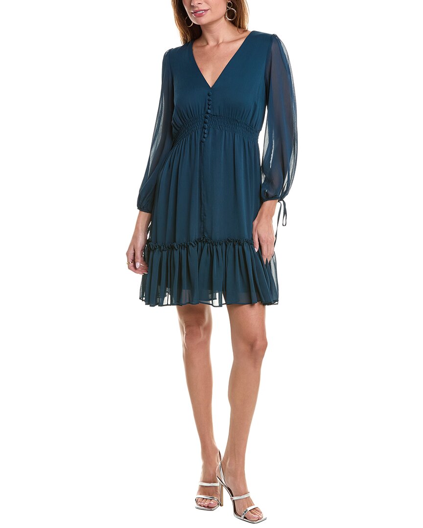 Taylor Chiffon Mini Dress In Blue
