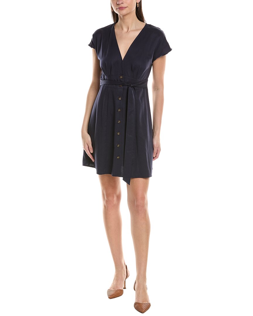 Opt O.p.t Lilia Linen-blend Mini Dress In Black