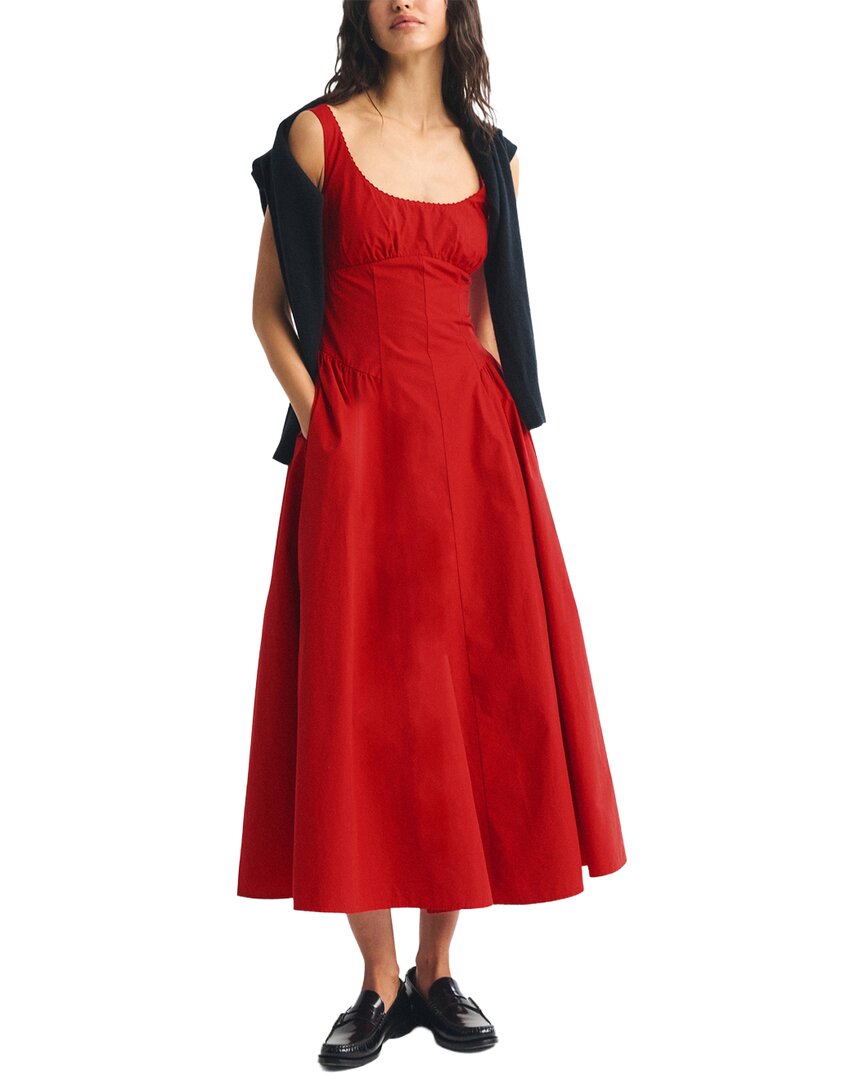 Oloey Midi Dress In Red