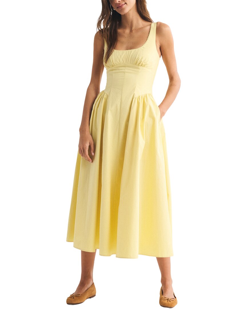 Oloey Midi Dress In Gold