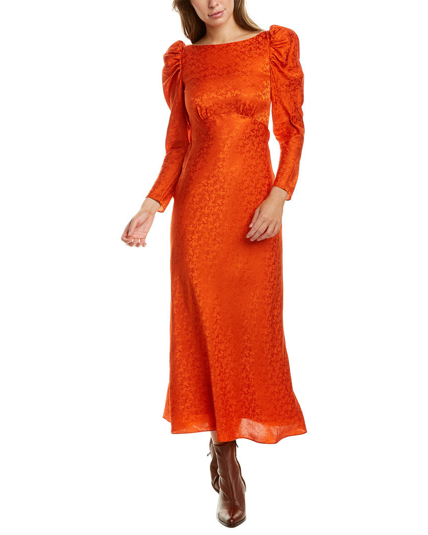 Image of Saloni Alena Silk Midi Dress