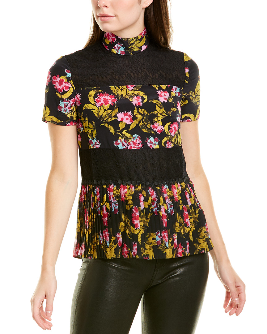 Image of Saloni Dita Silk-Blend Top