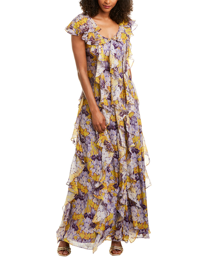 Image of Flor Et.Al Ruffle Silk Maxi Dress