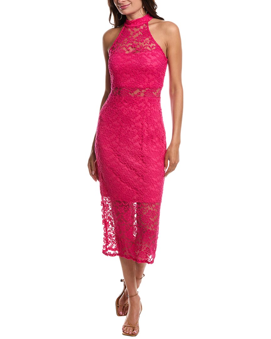 Shop Bebe Halter Top Midi Dress In Pink
