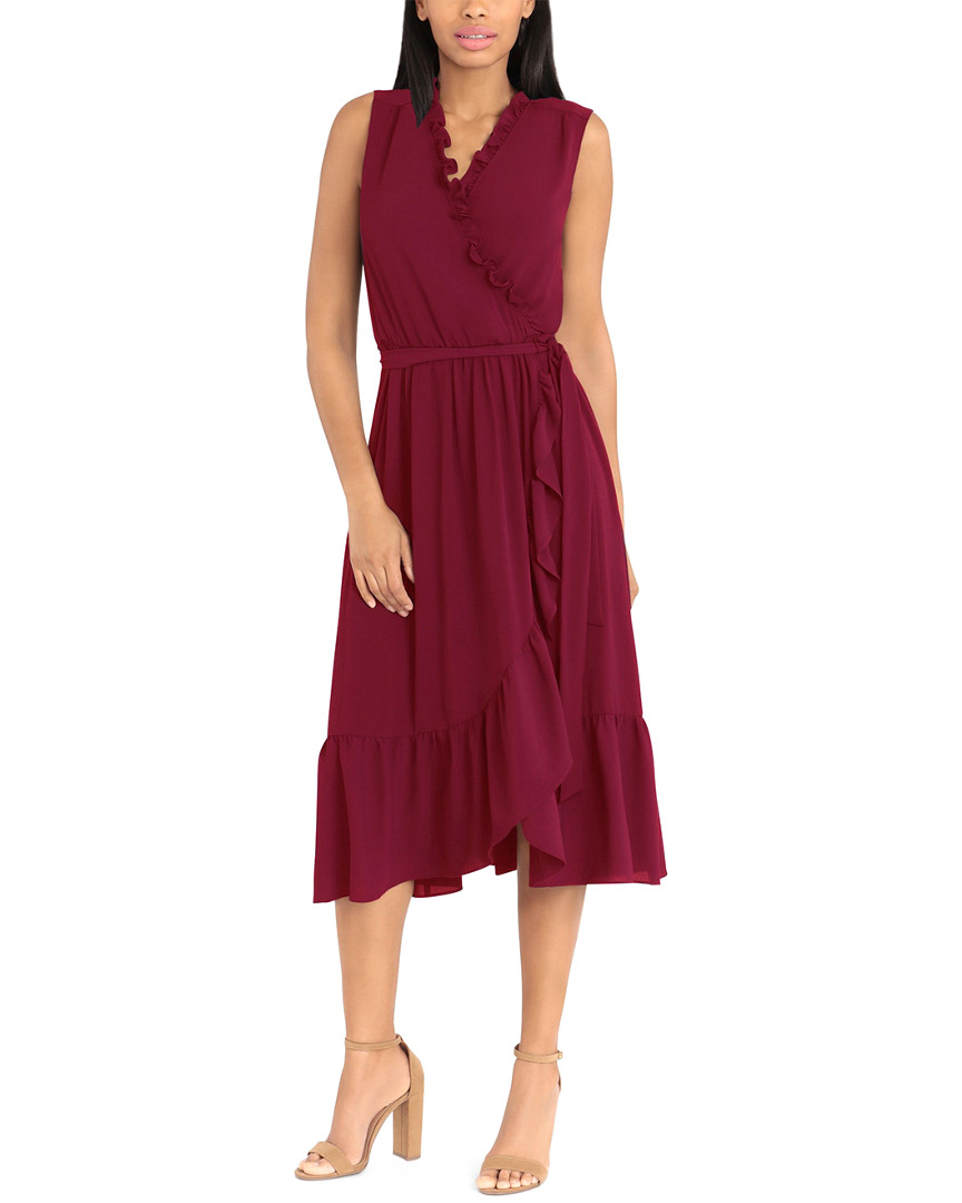 Image of London Times V-Neck Midi Dress