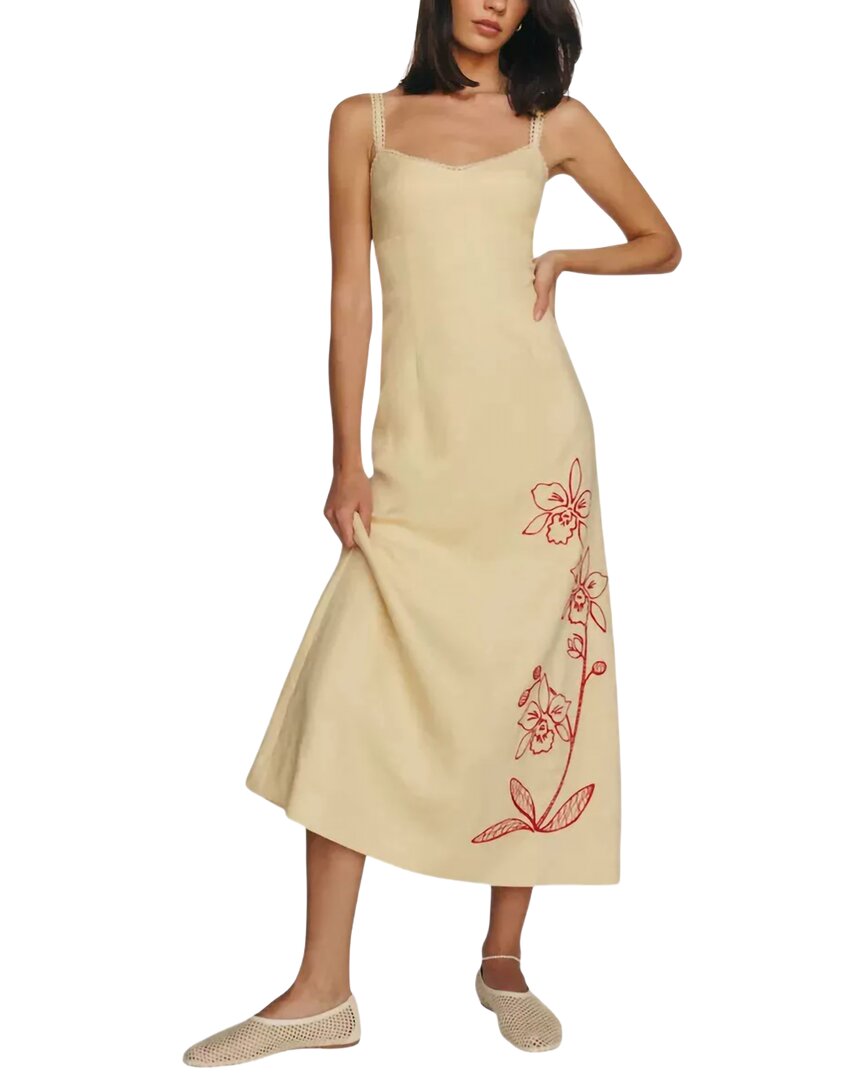 Anette Midi Dress In Yellow