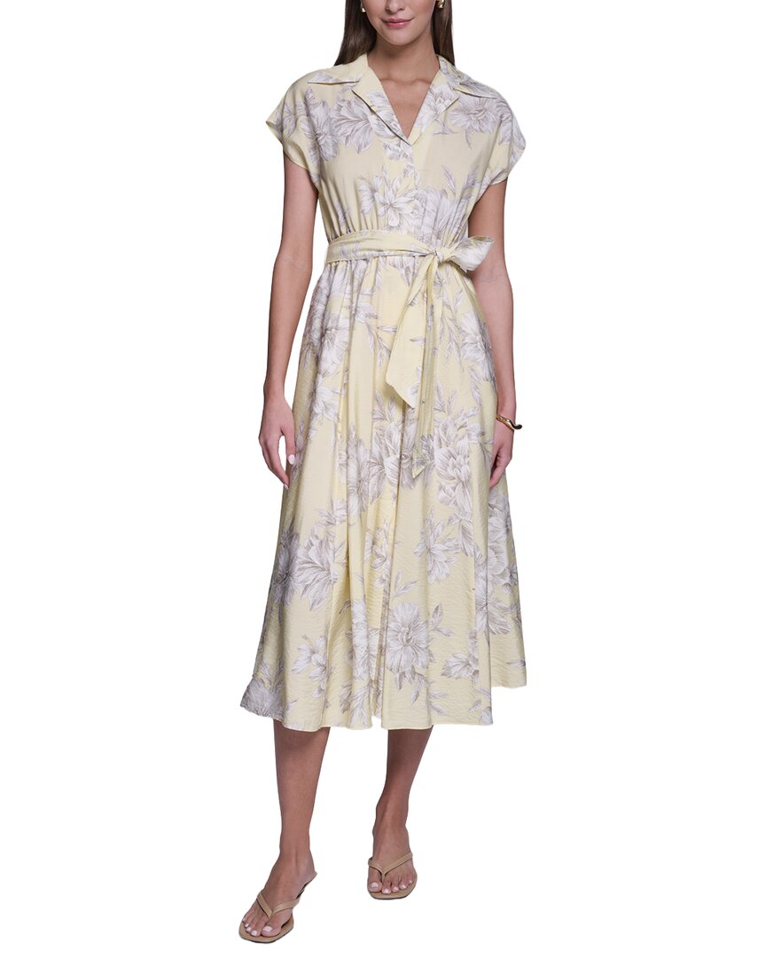 Halston Butterfly Sleeve Midi Dress