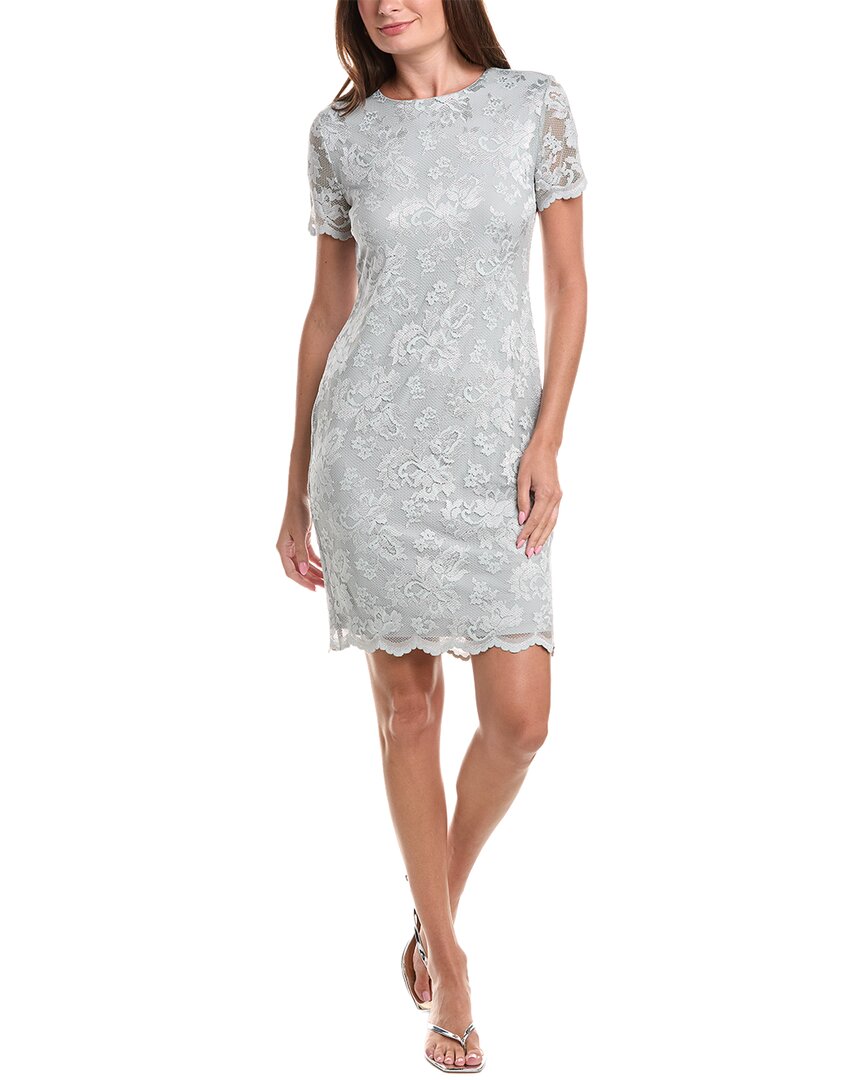 Marina Scallop Hem T-shirt Dress In Silver