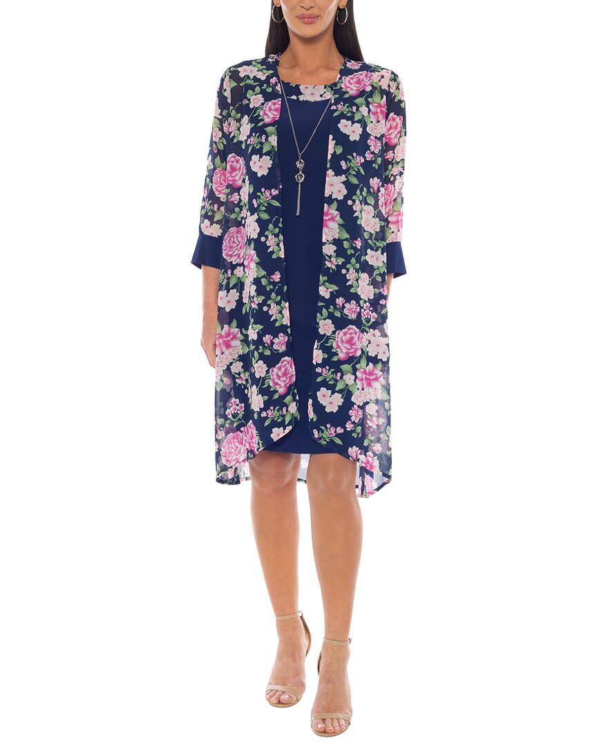Marina Printed Mini Dress In Blue