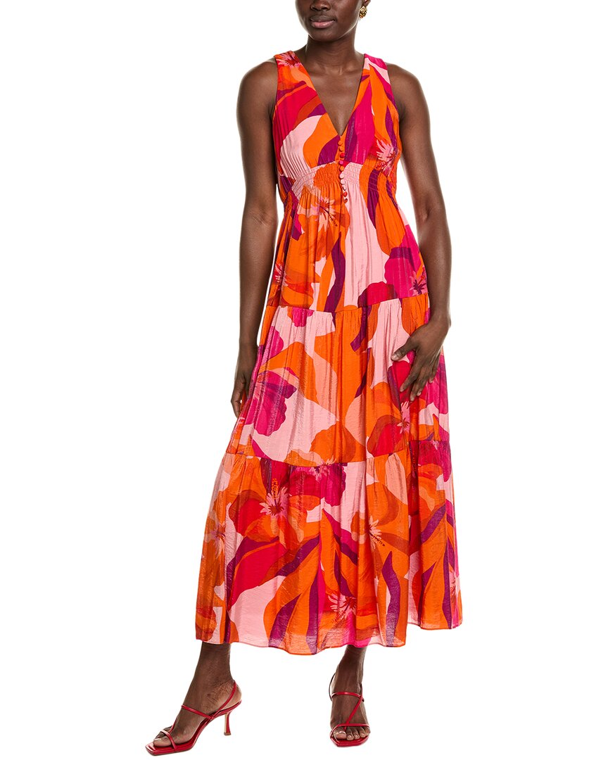 Taylor Tiered Midi Dress In Multi