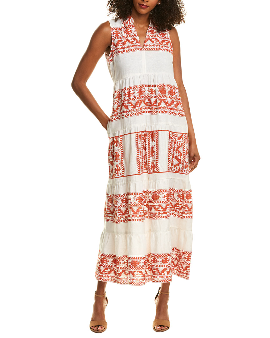 Image of MSK Shirred Linen-Blend Maxi Dress