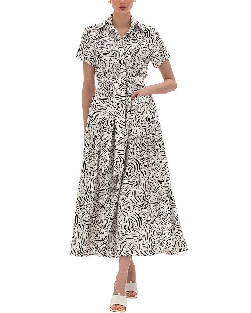 Bgl Linen-blend Midi Dress In White
