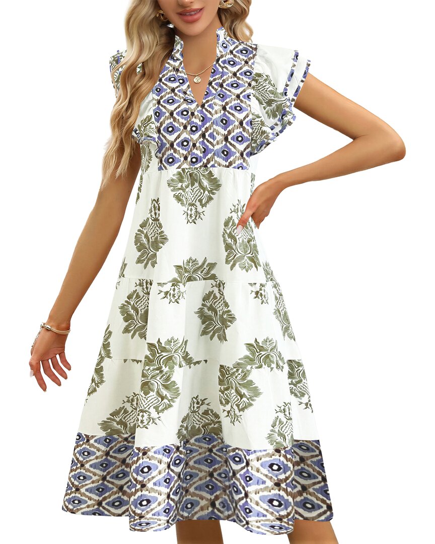 Oloey Midi Dress In Multicolor