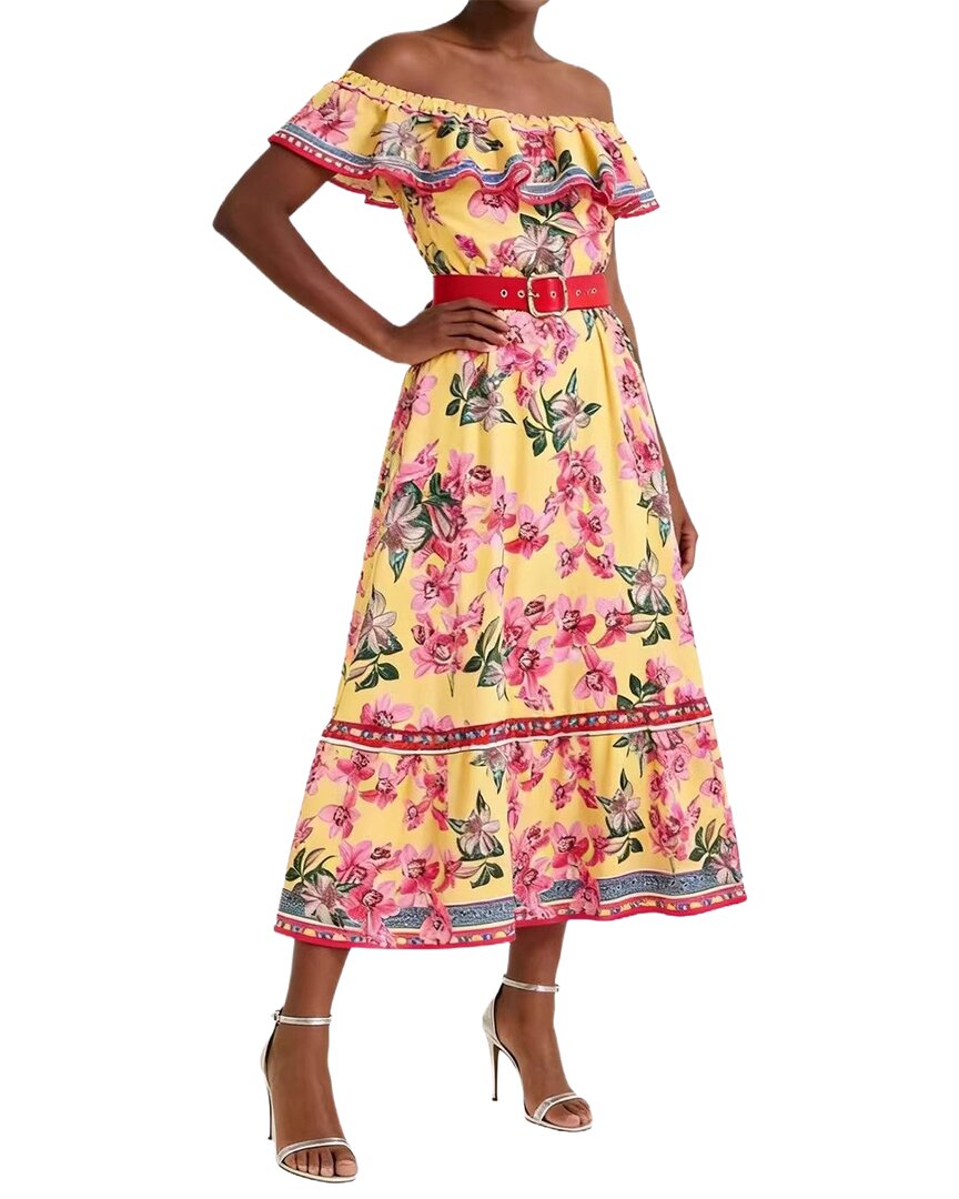Linda Charm Midi Dress In Yellow