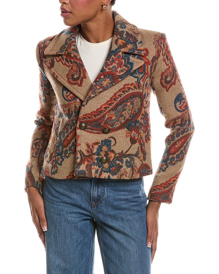 L'agence Kelsey Cropped Wool-blend Peacoat