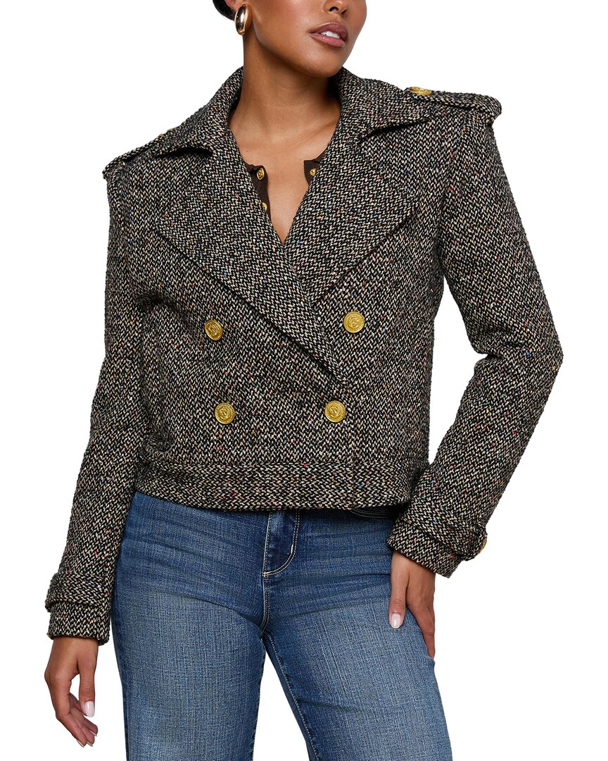 L'agence Xoey Cropped Trench Coat In Gray
