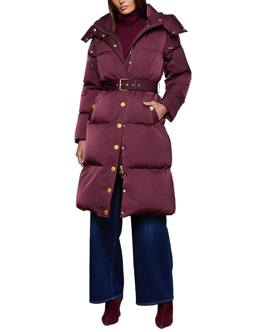 L'agence Bryson Snap Maxi Puffer Coat In Purple