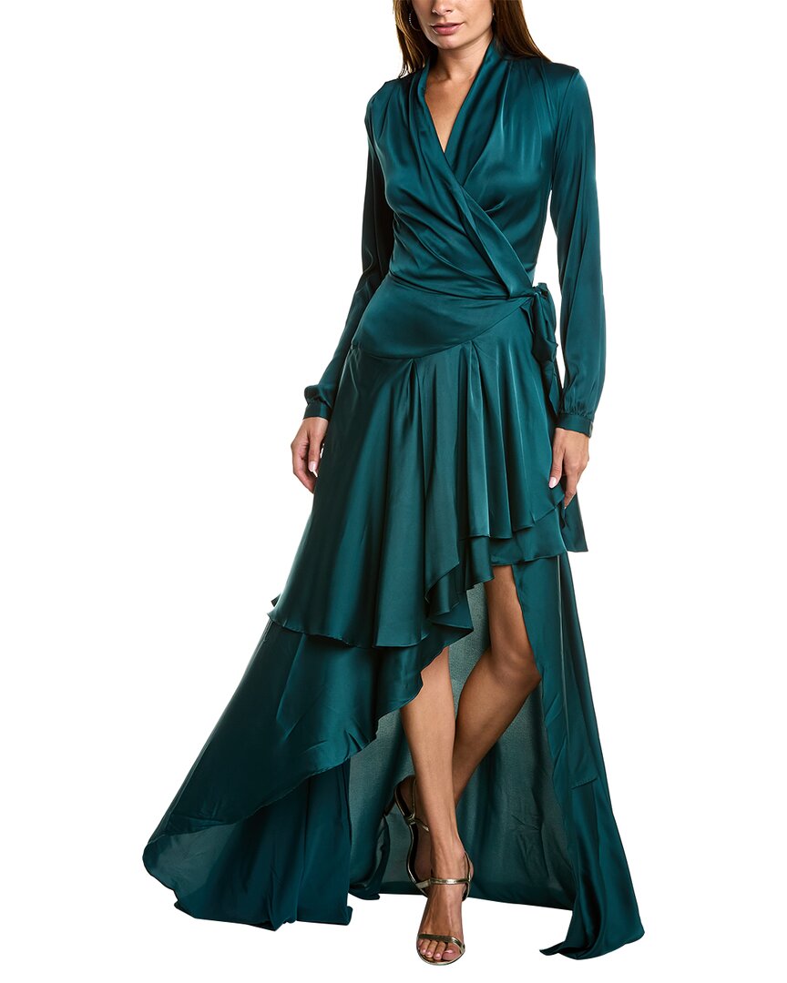 Patbo High-low Wrap Dress In Green