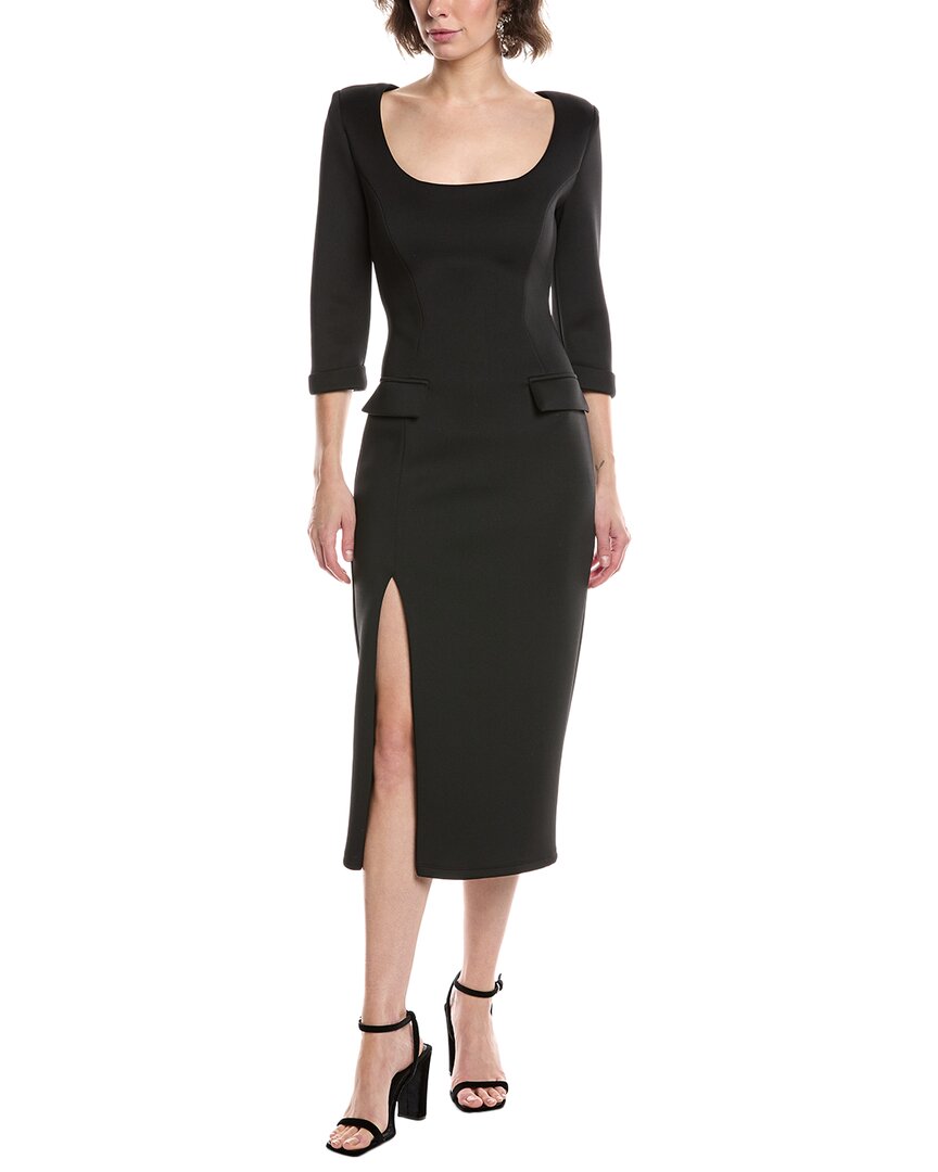 Black Halo Kismet Scuba Midi Dress In Black