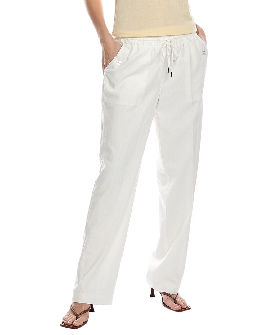 Shop Jones New York Drawstring Linen-blend Pant In White