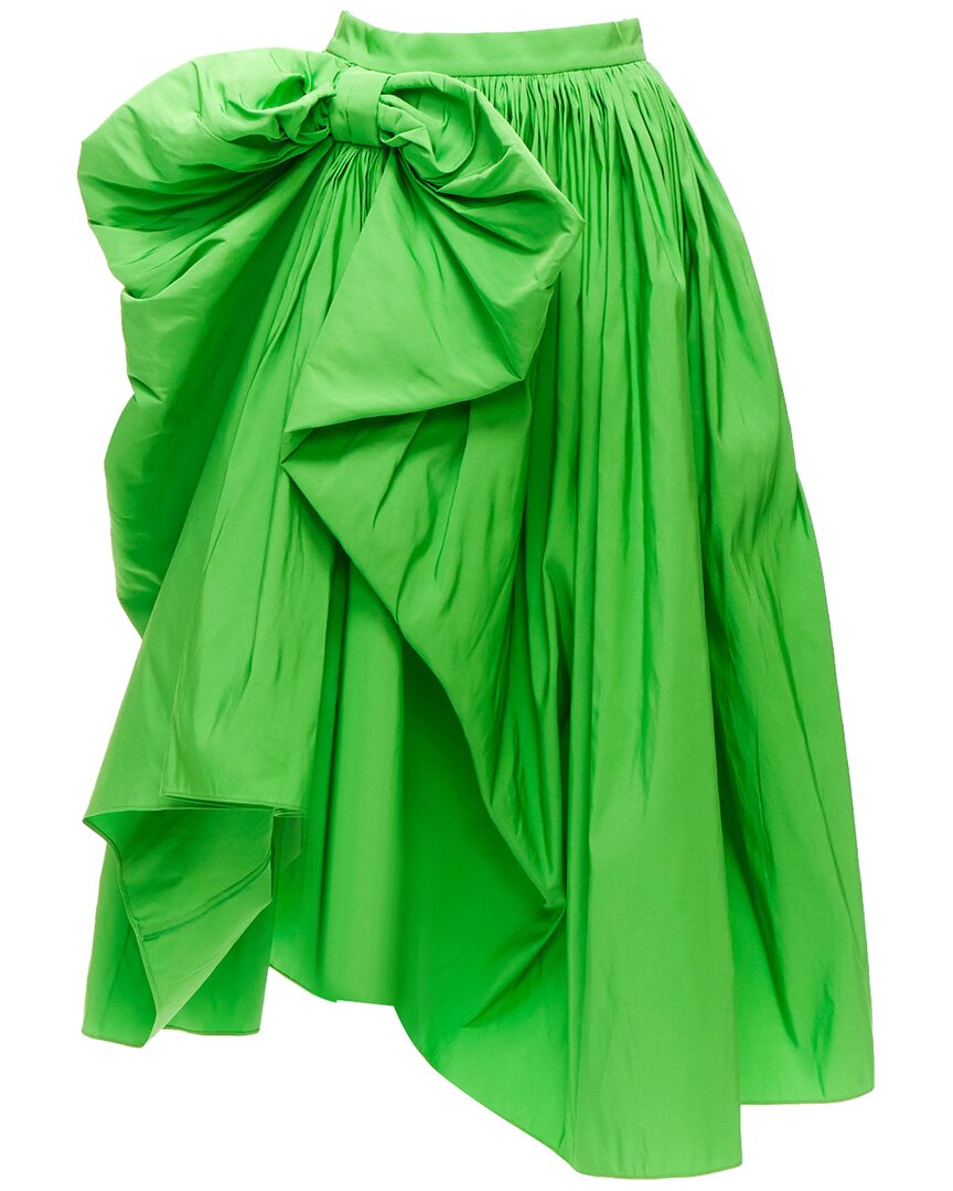 Alexander Mcqueen Taffeta Bow Detail High Low Cocktail Skirt (authentic Pre-  Loved) In White