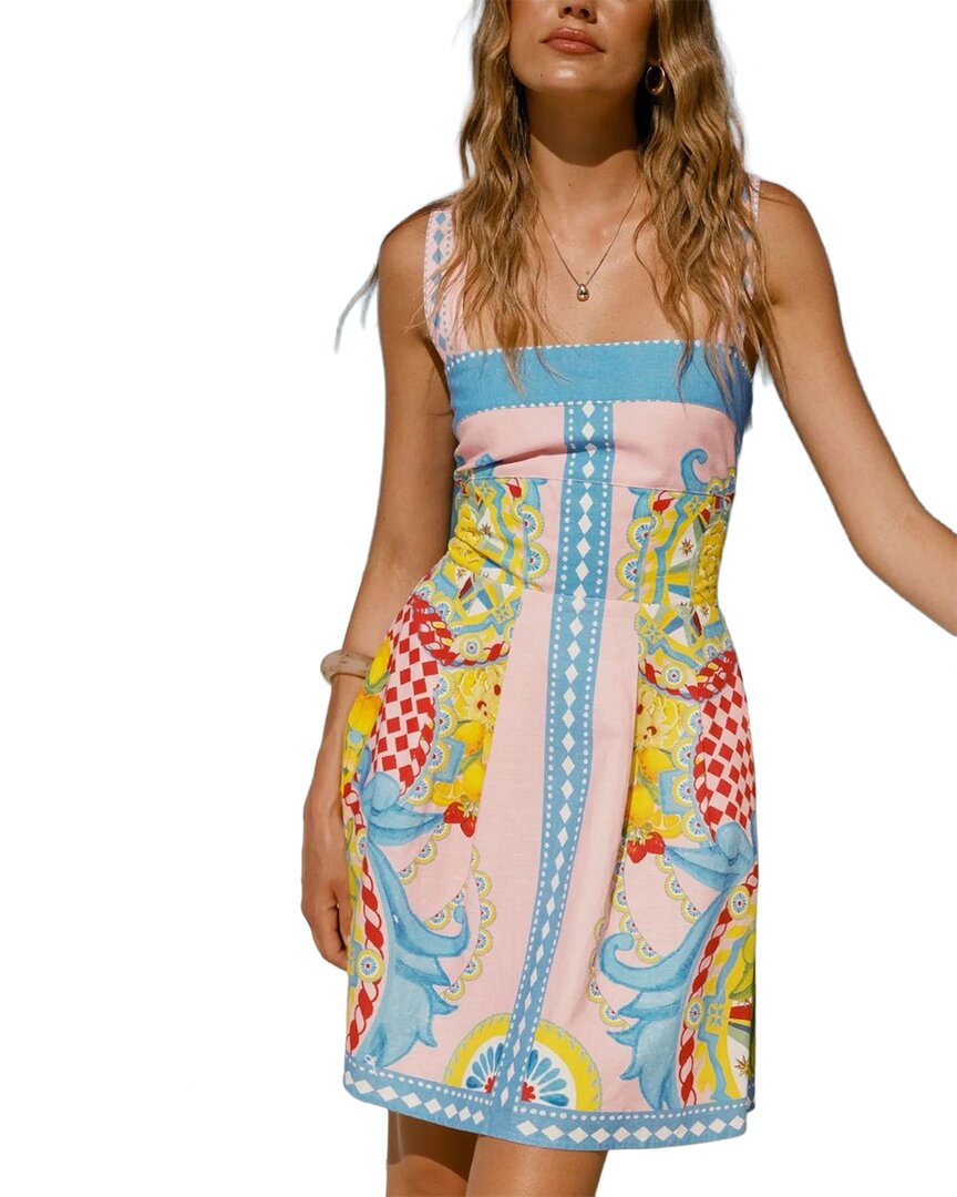 Leon Gori Sleeveless Mini Dress In Light Blue