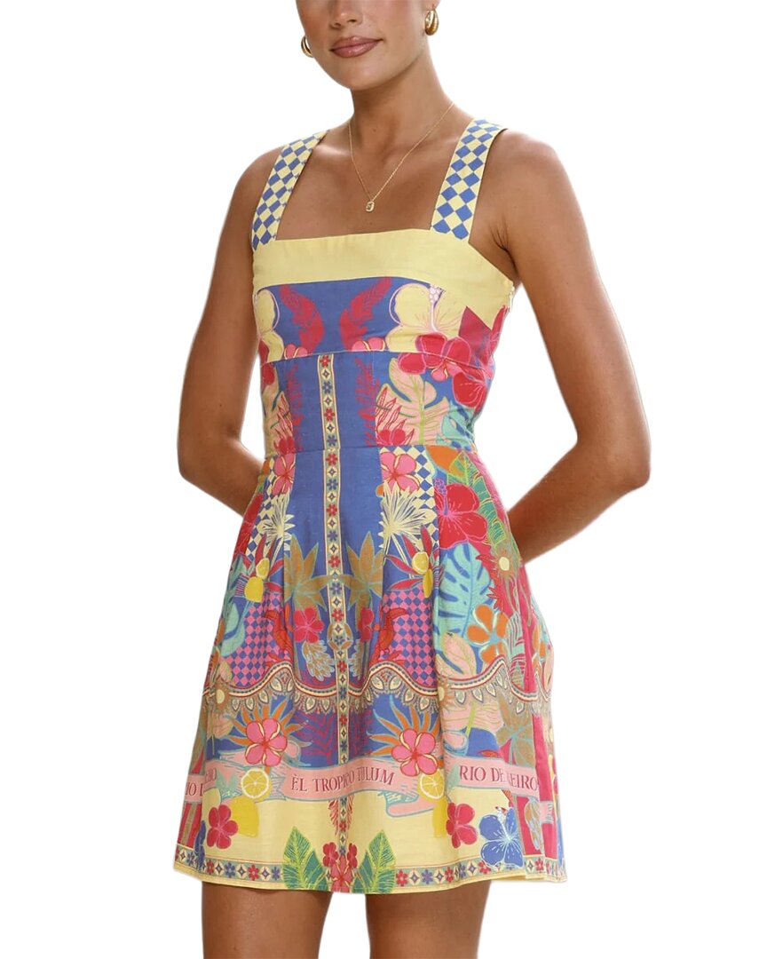Leon Gori Sleeveless Mini Dress In Yellow